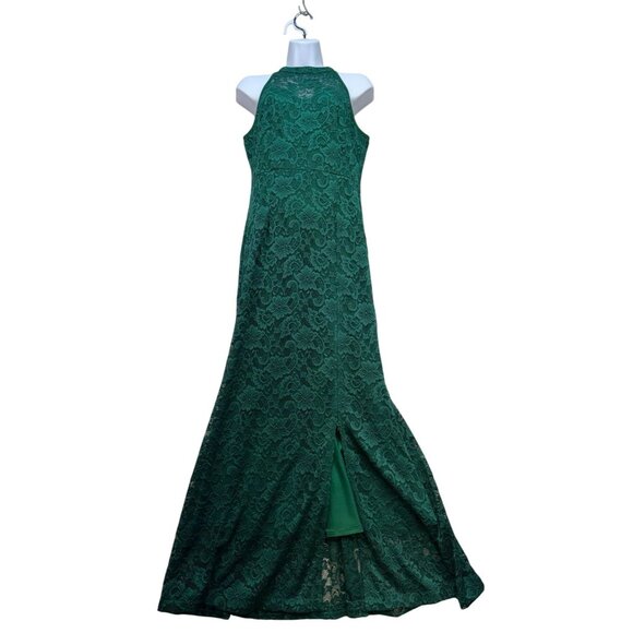 Vshow Womens Sleeveless Lace Halter Mermaid Maxi Dress Medium Green Holiday Part - Picture 1 of 16